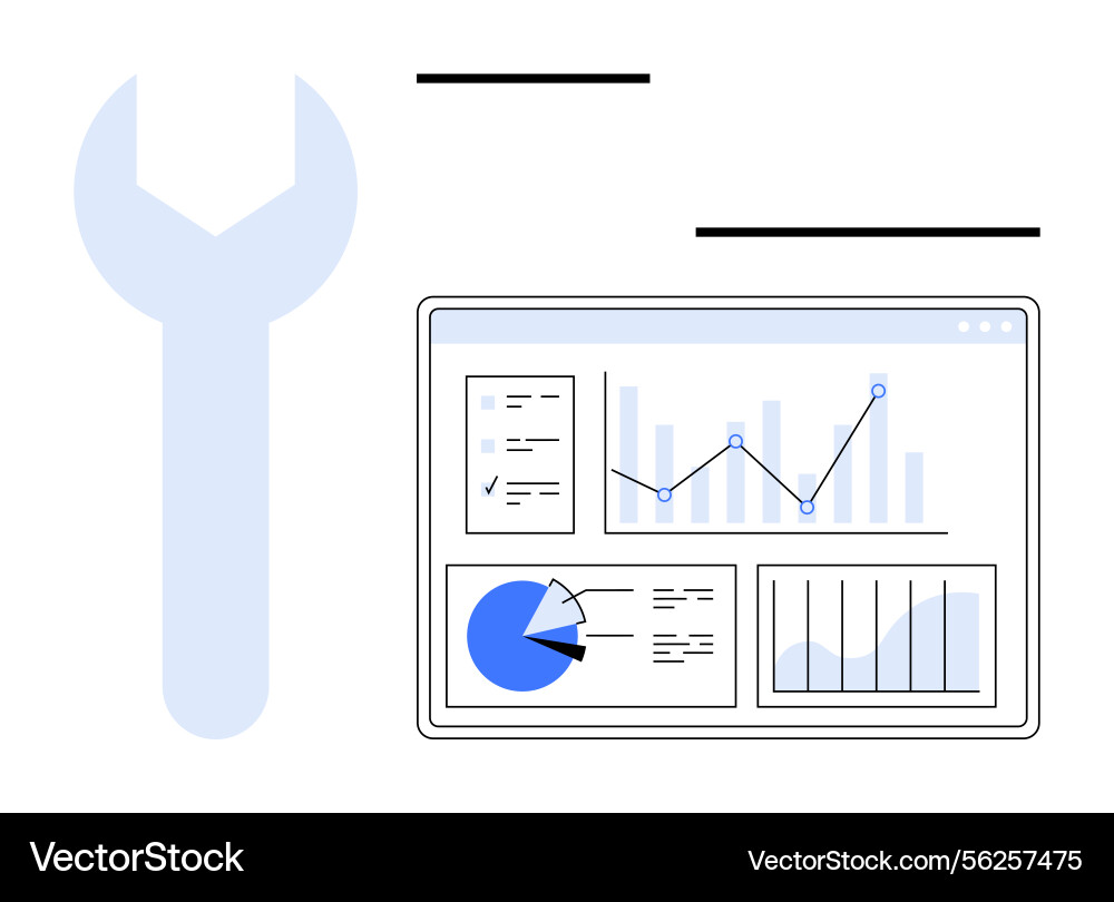 Data analytics dashboard with graphs charts Data analytics dashboard with graphs charts vector image