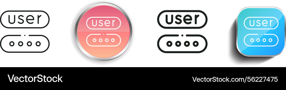 Einloggen Icon dünne lineare regelmäßige und Schaltfläche Stil Einloggen Icon dünne lineare regelmäßige und Schaltfläche Stil vektorbild