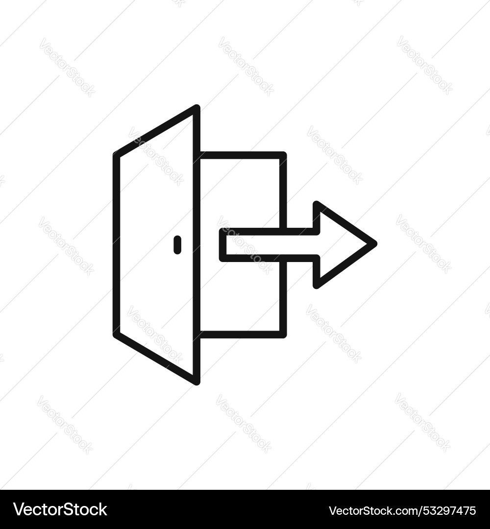 Exit icon set output symbol quit or logout button vector image