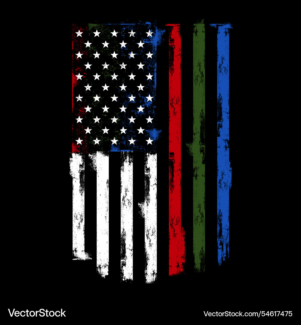Firefighter & Military Flag Vector Image