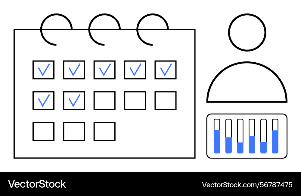 Kalender mit Task-Checklist Benutzerprofil Kalender mit Task-Checklist Benutzerprofil vektorbild