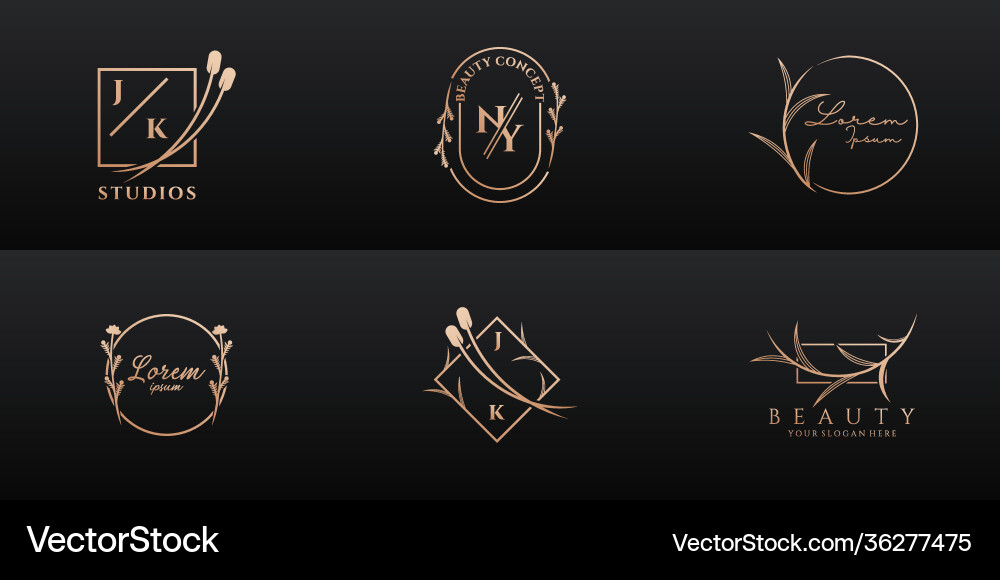 Luxury logo design collection for brand Luxury logo design collection for brand vector image
