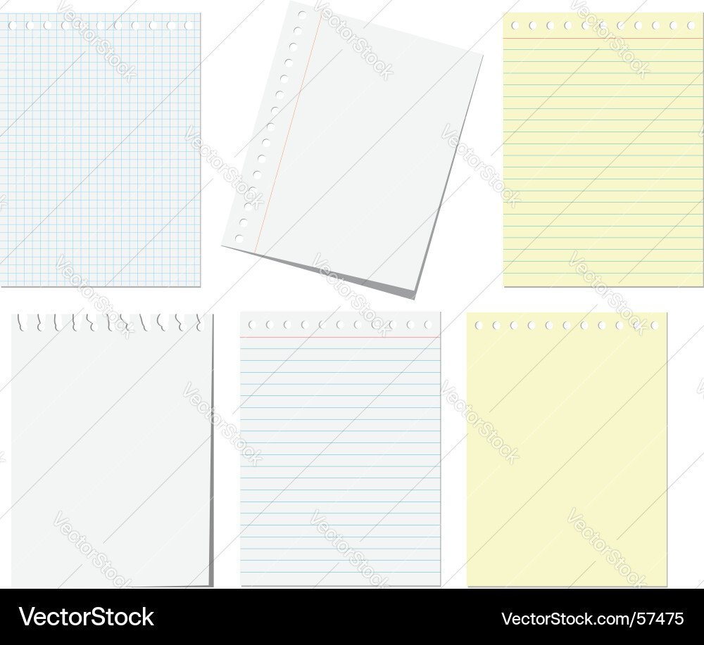 Notebook Paper Pages Vector Image