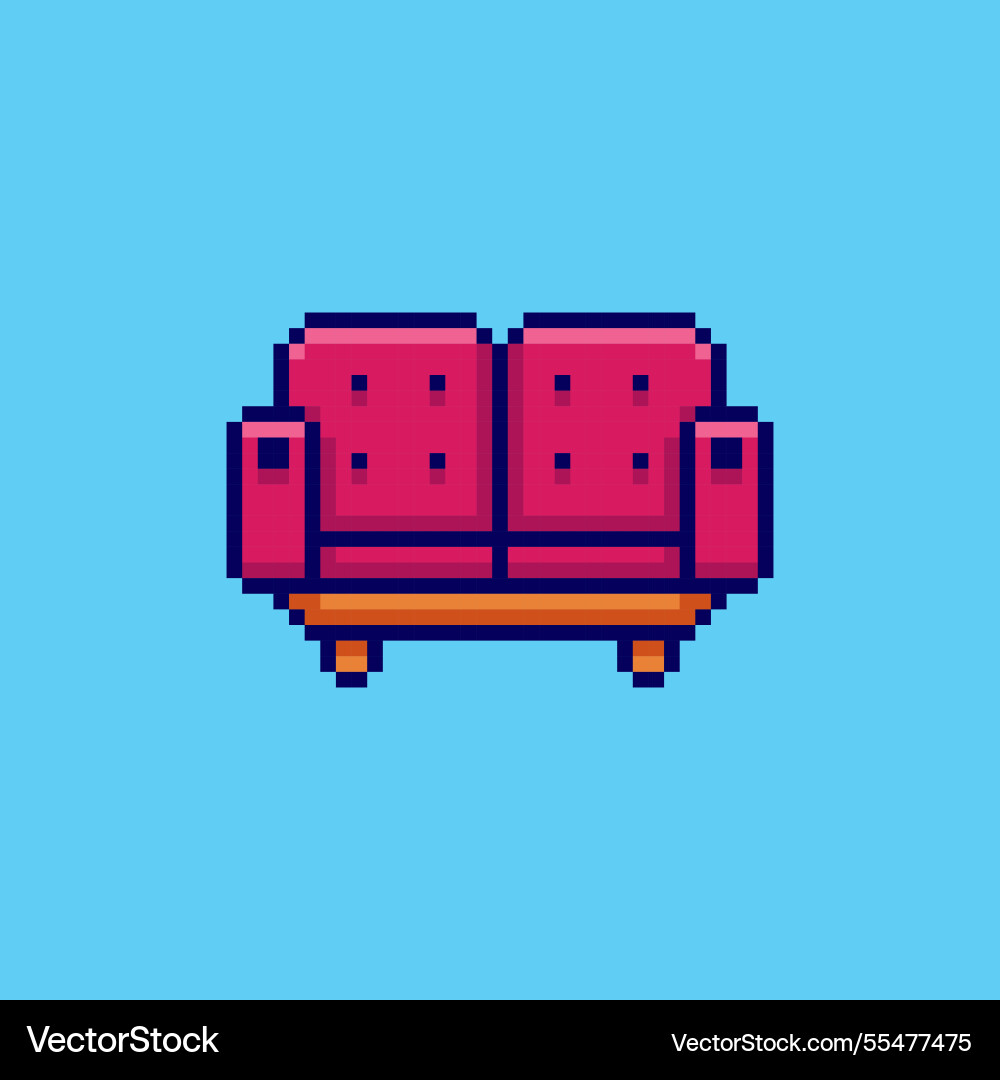 Pixel art sofa game asset design Pixel art sofa game asset design Vector Image