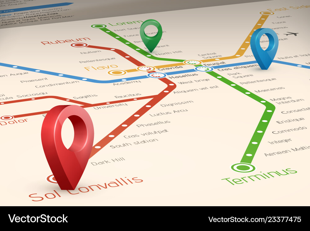 Realistic abstract blured map of subway routes Realistic abstract blured map of subway routes vector image