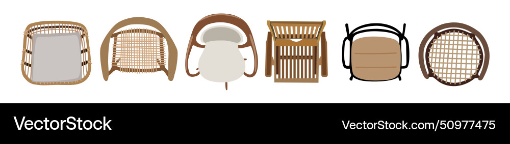 Set of different outdoor chairs and armchairs Set of different outdoor chairs and armchairs vector image