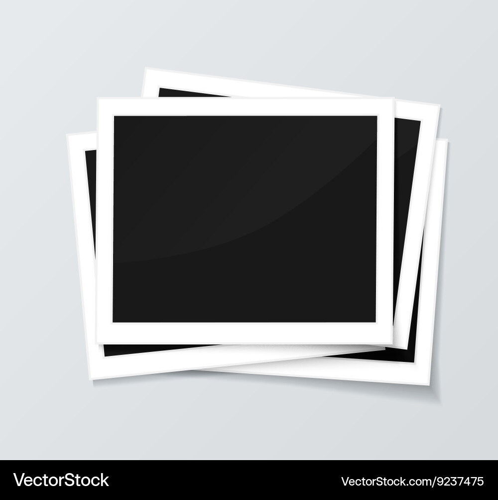 Stack of blank horizontal photo frames from vector image