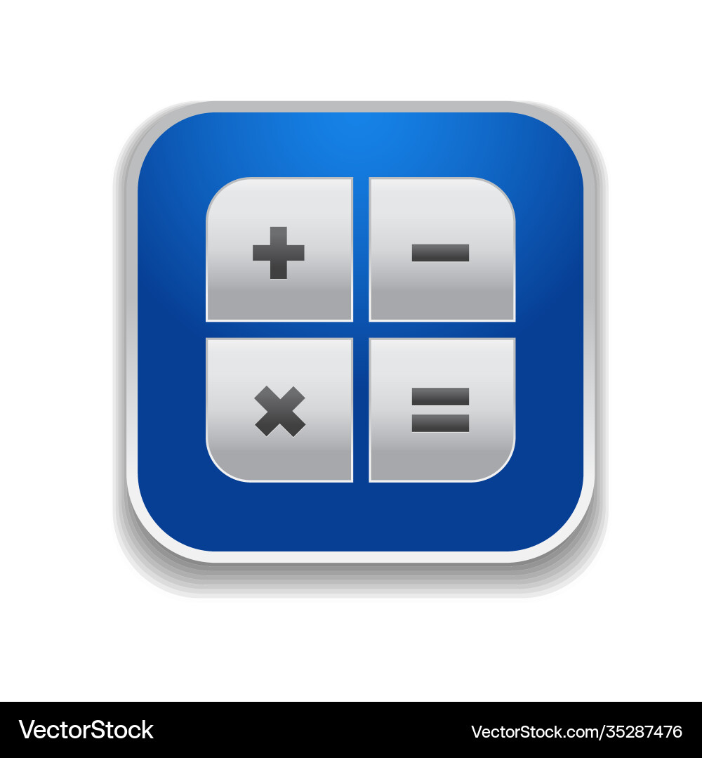 Calculator icon - app button Calculator icon - app button vector image