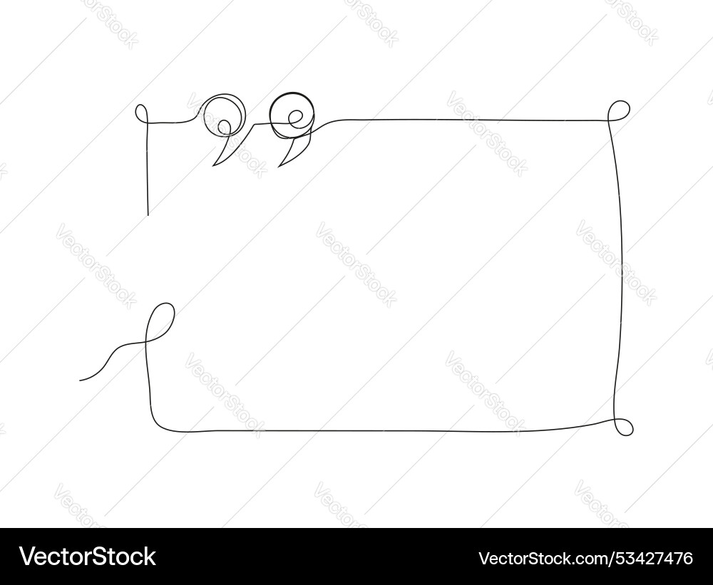 Continuous line featuring quotation Continuous line featuring quotation vector image