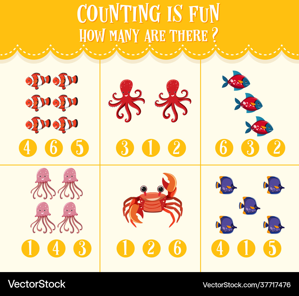 Counting picture and circle number math Vector Image