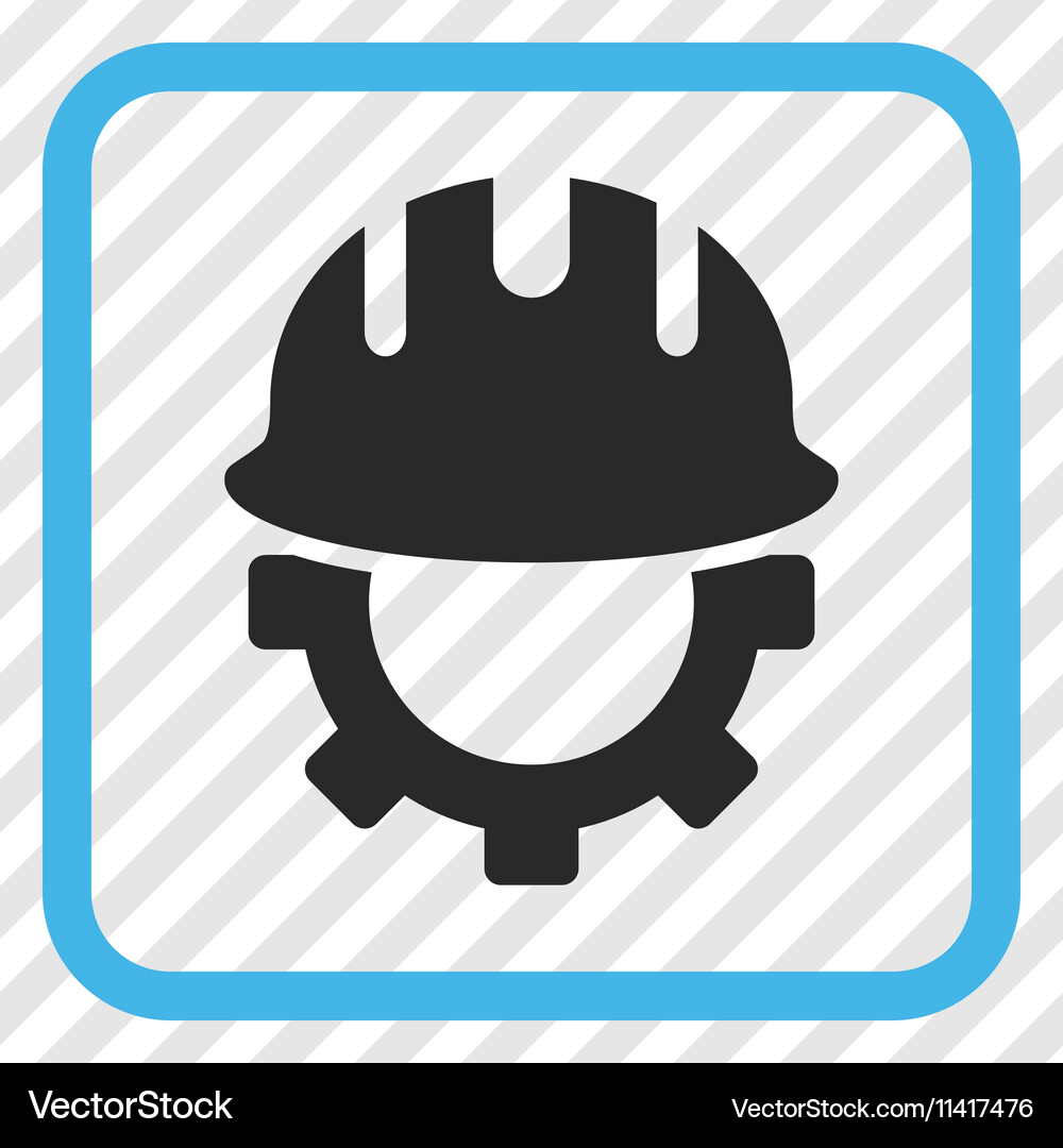 Development hardhat icon in a frame Vector Image