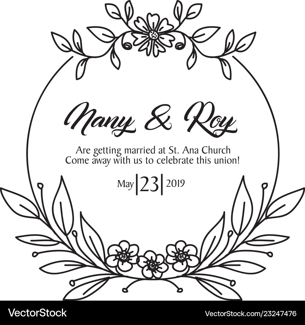 Floral Wedding Invitation Template Vector Image