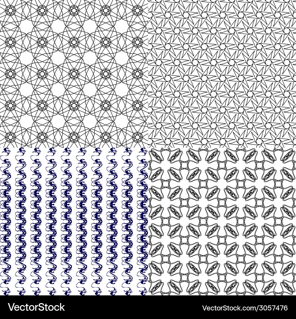 Geometric patterns tiling set of abstract vintage Vector Image