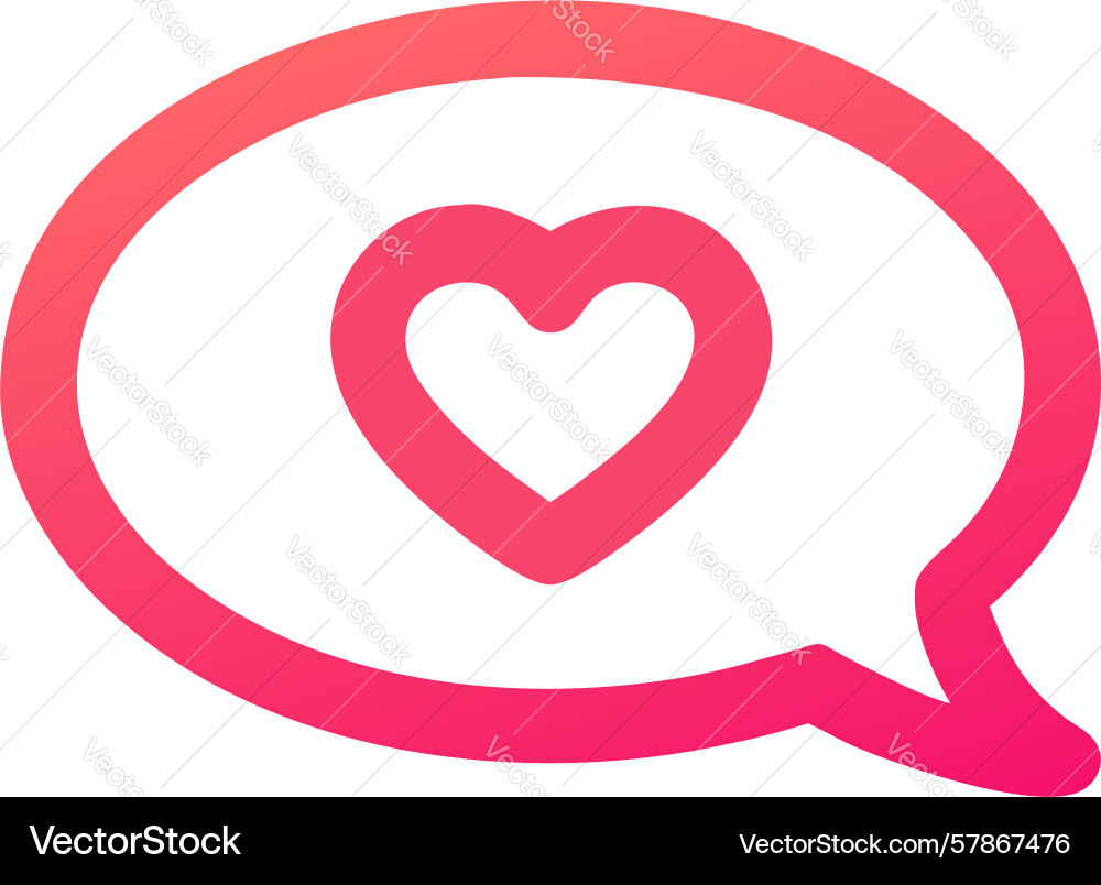 Heart in speech bubble icon design generative ai Vector Image