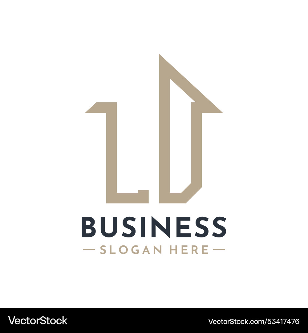 Letter ld house logo for real estate business Letter ld house logo for real estate business Vector Image