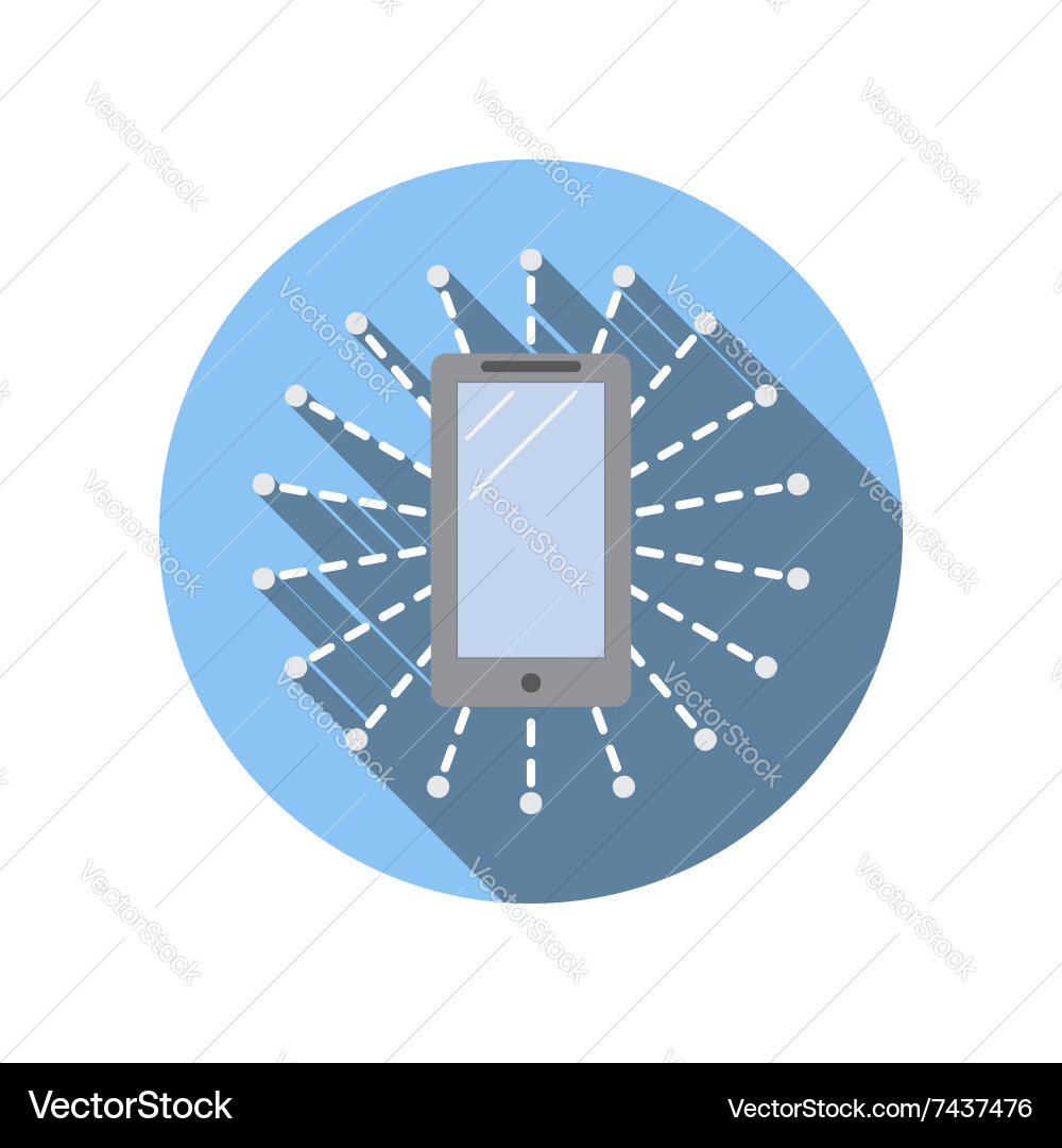 Smartphone surrounded by computer network icon Vector Image