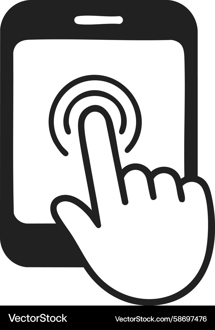 Touchscreen interaction mobile device digital Touchscreen interaction mobile device digital Vector Image