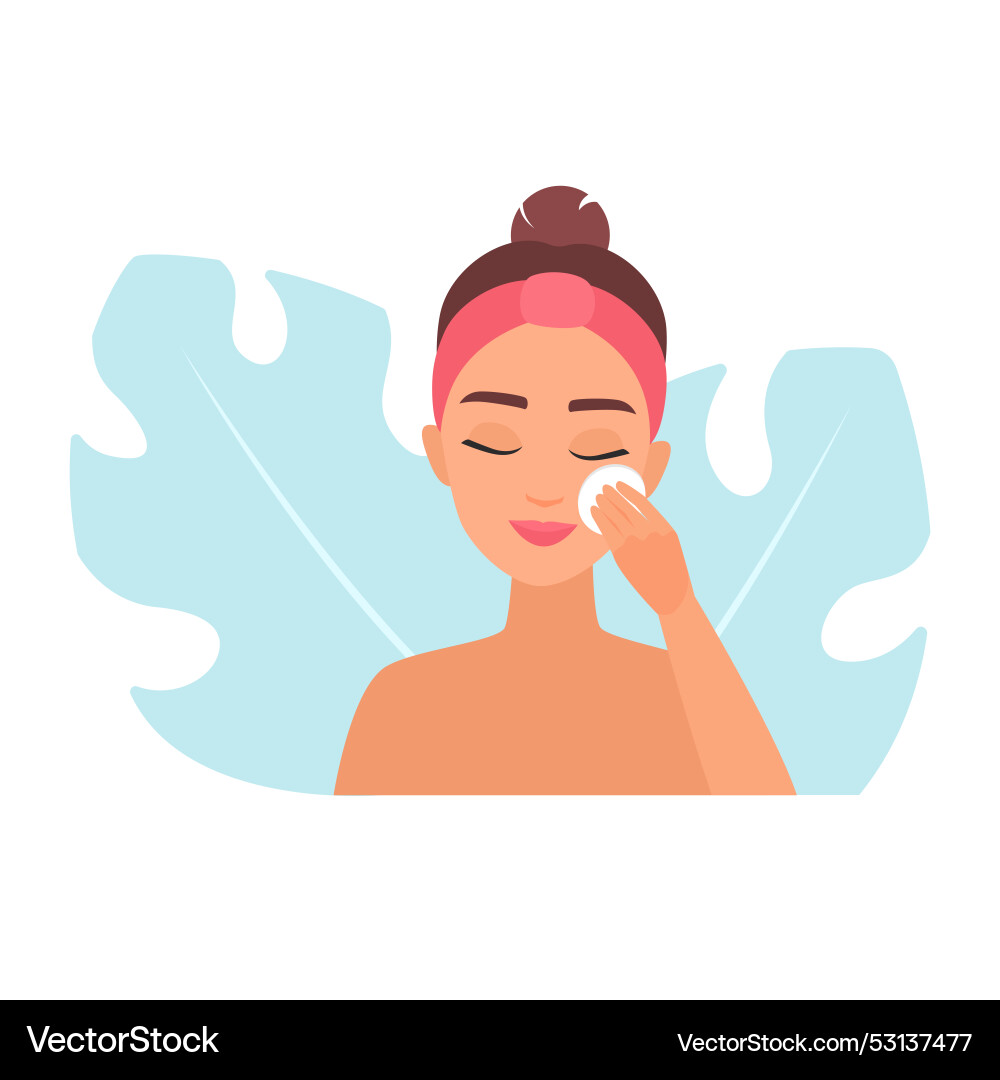 Cleansing face isolated Cleansing face isolated Vector Image