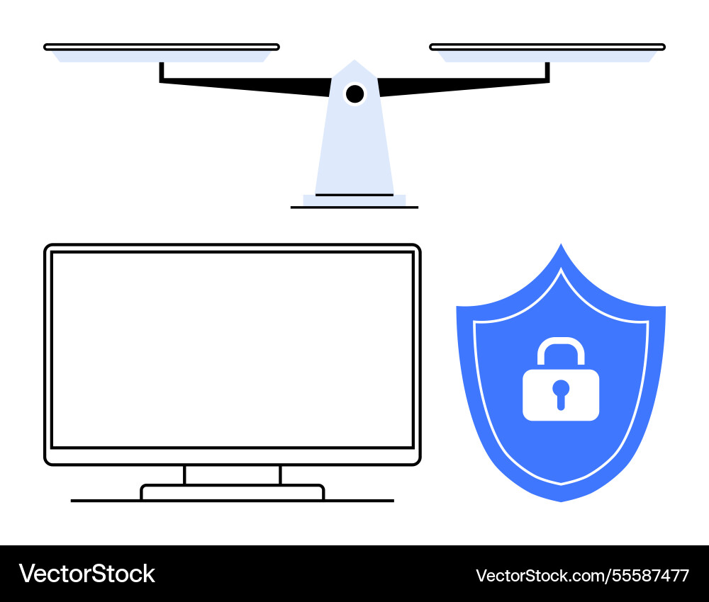 Digital balance between online security and access Digital balance between online security and access vector image