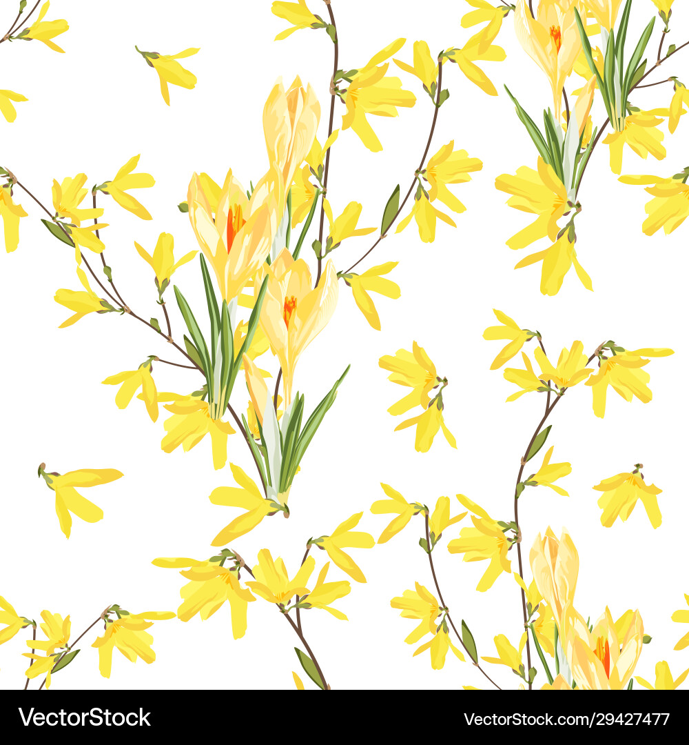 Floral pattern with blossoming yellow flowers Floral pattern with blossoming yellow flowers vector image