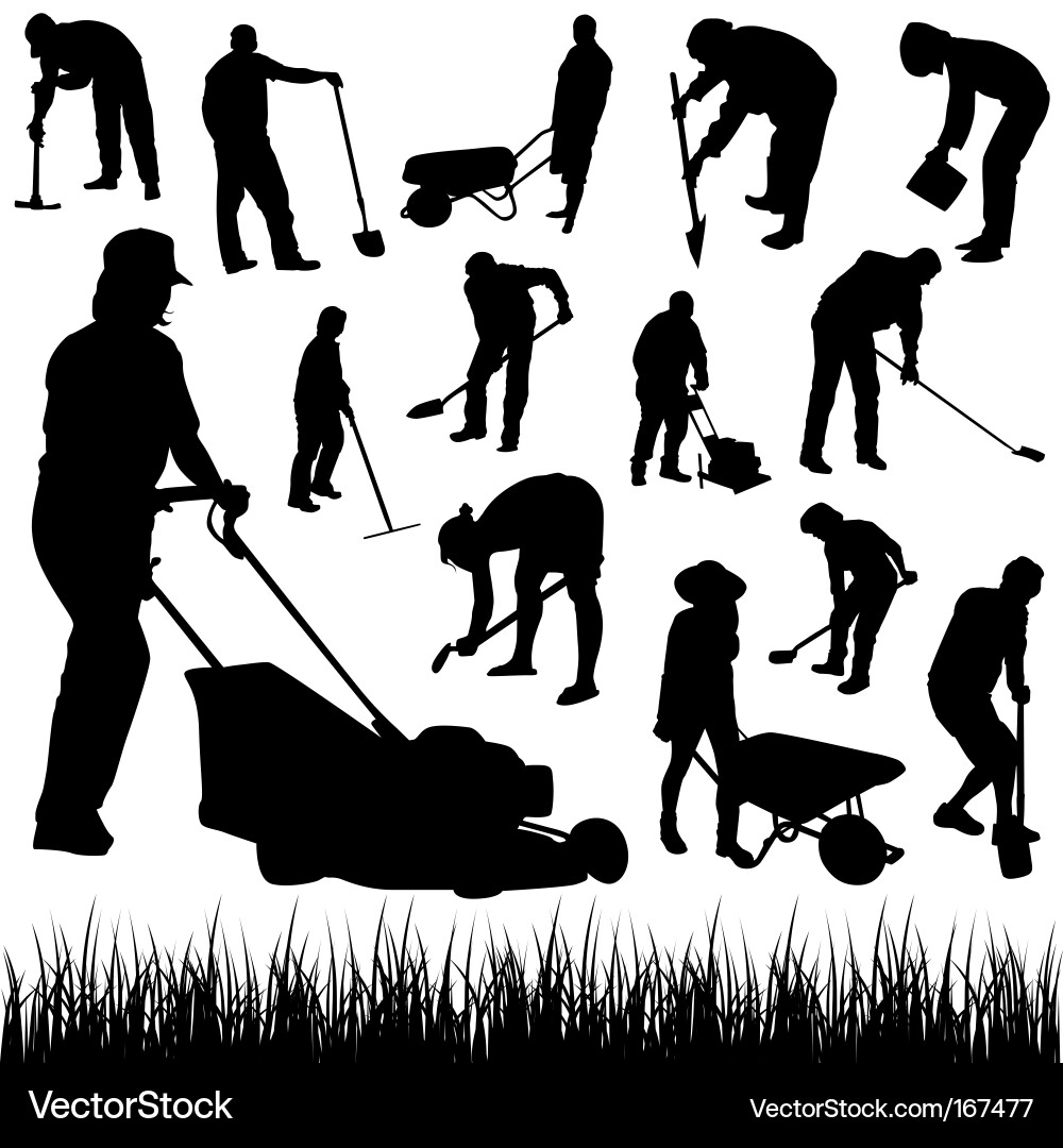 Man Silhouette Rake Vector Images (over 170)
