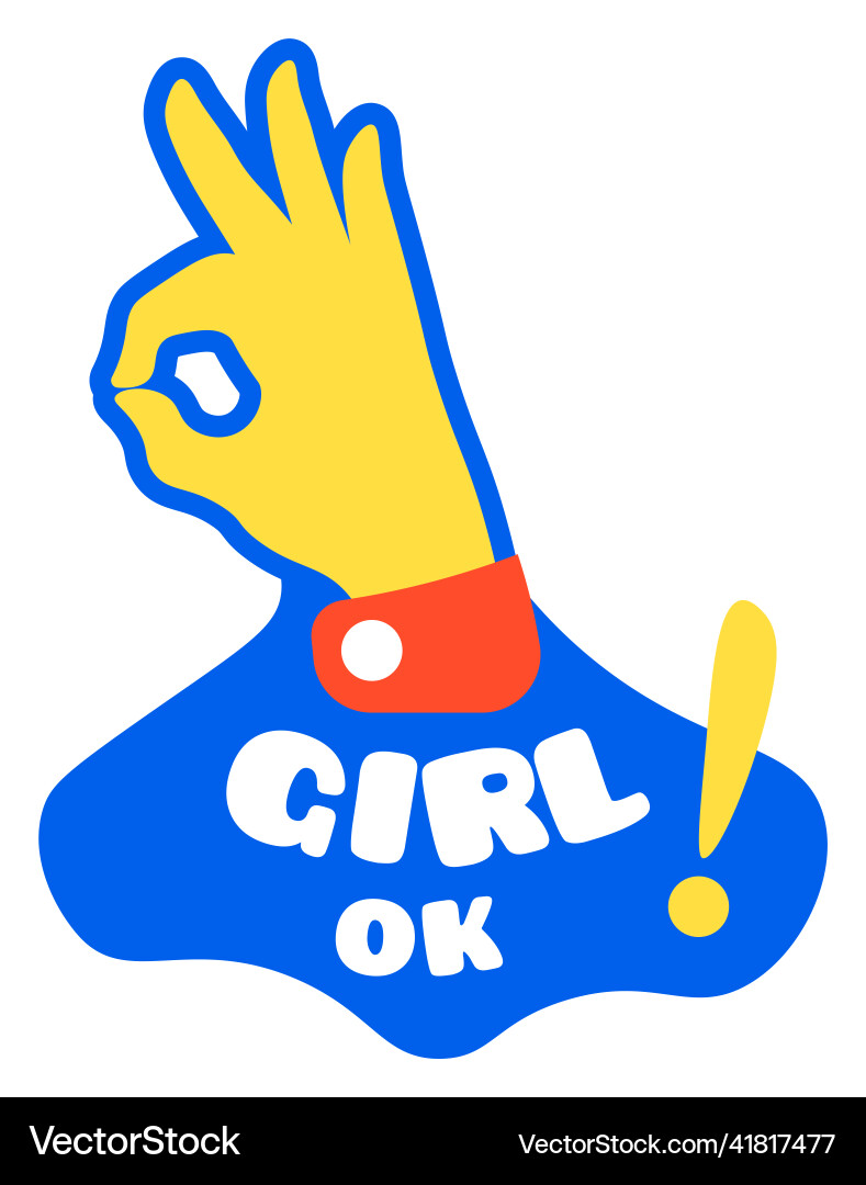 Girl ok okay gesture approval and agreement Girl ok okay gesture approval and agreement vector image