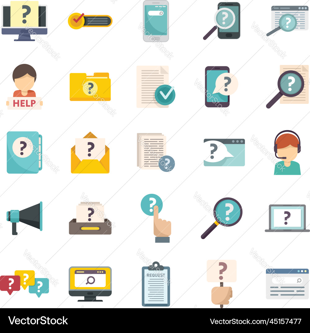Icons anfordern set flat friend computer Icons anfordern set flat friend computer vektorbild