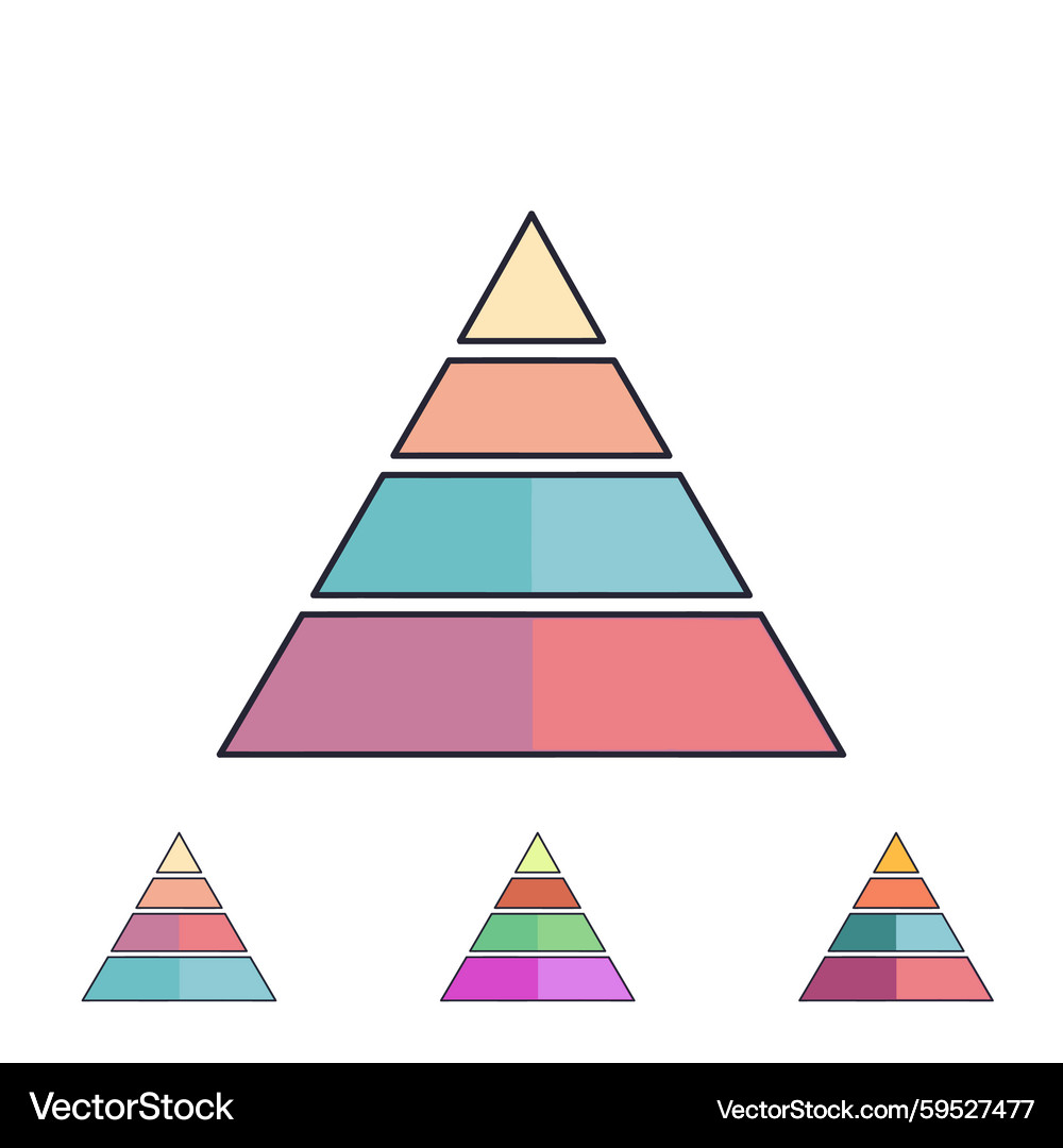 Layered Pyramid Charts – Royalty-Free Vector | VectorStock