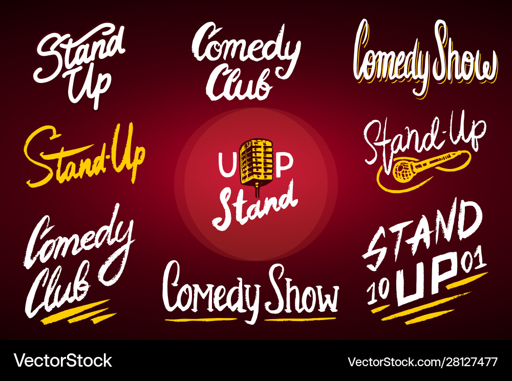 Lettering stand up calligraphic text comedy show vector image