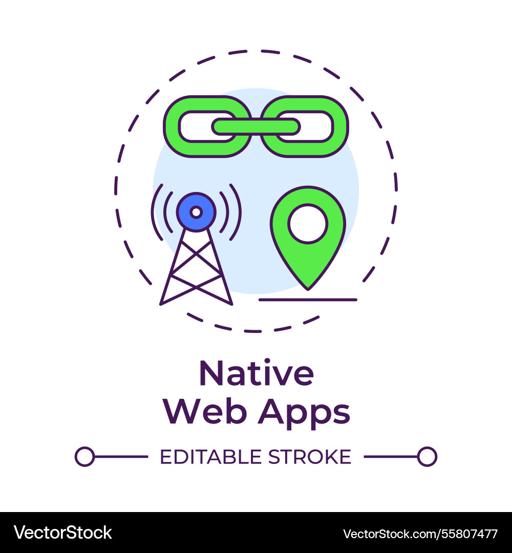 Native web apps multi color concept icon Native web apps multi color concept icon vector image
