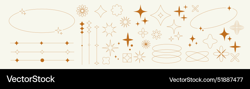 Set with different minimal aesthetic lines shapes vector image