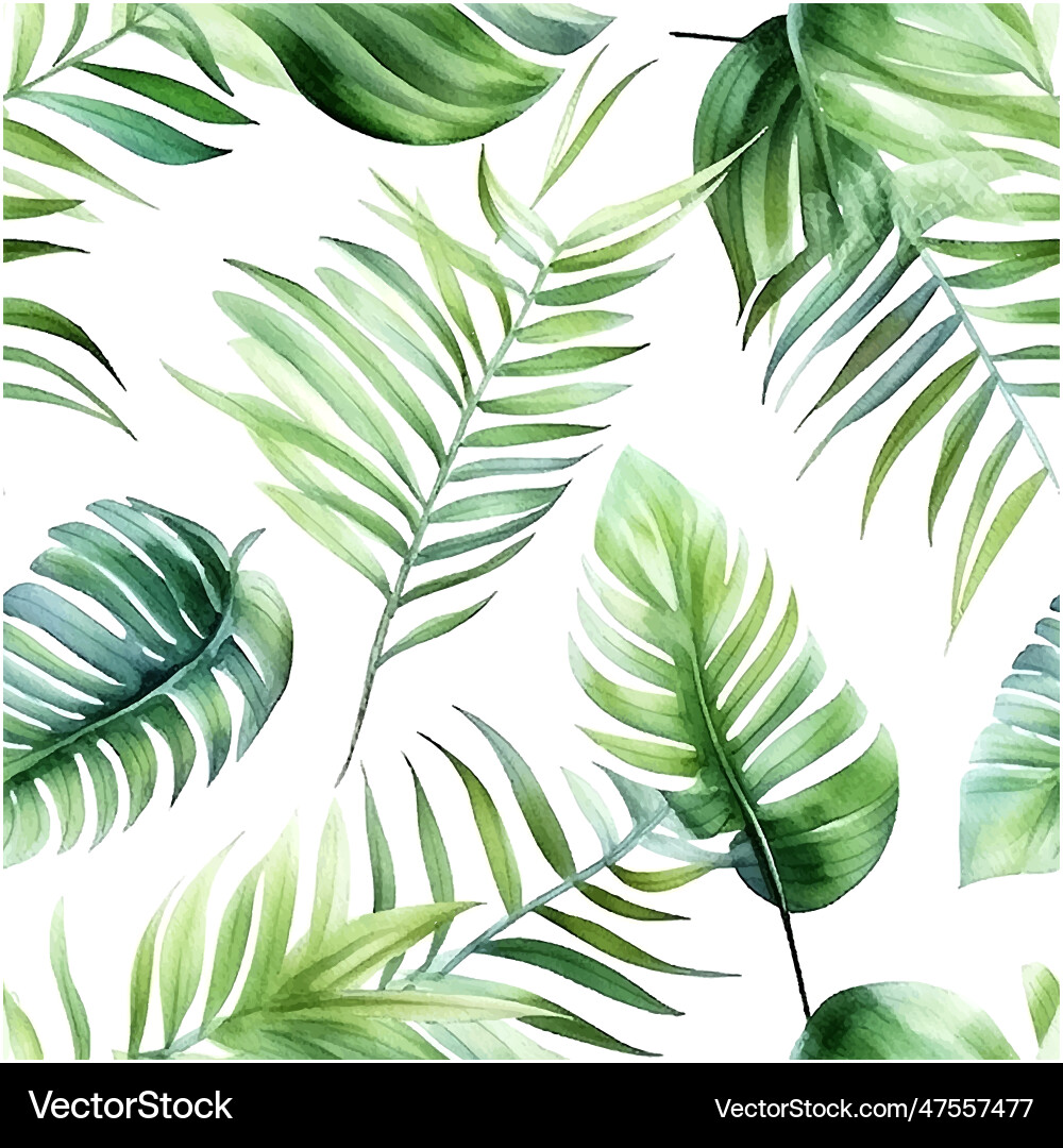 Trendy abstract seamless pattern with exotic leaf Vector Image
