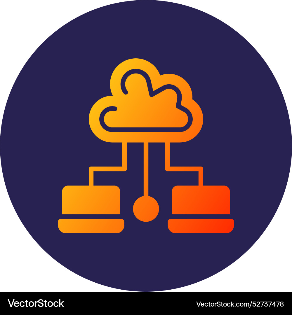 Cloud computing glyph circle gradient icon Vector Image