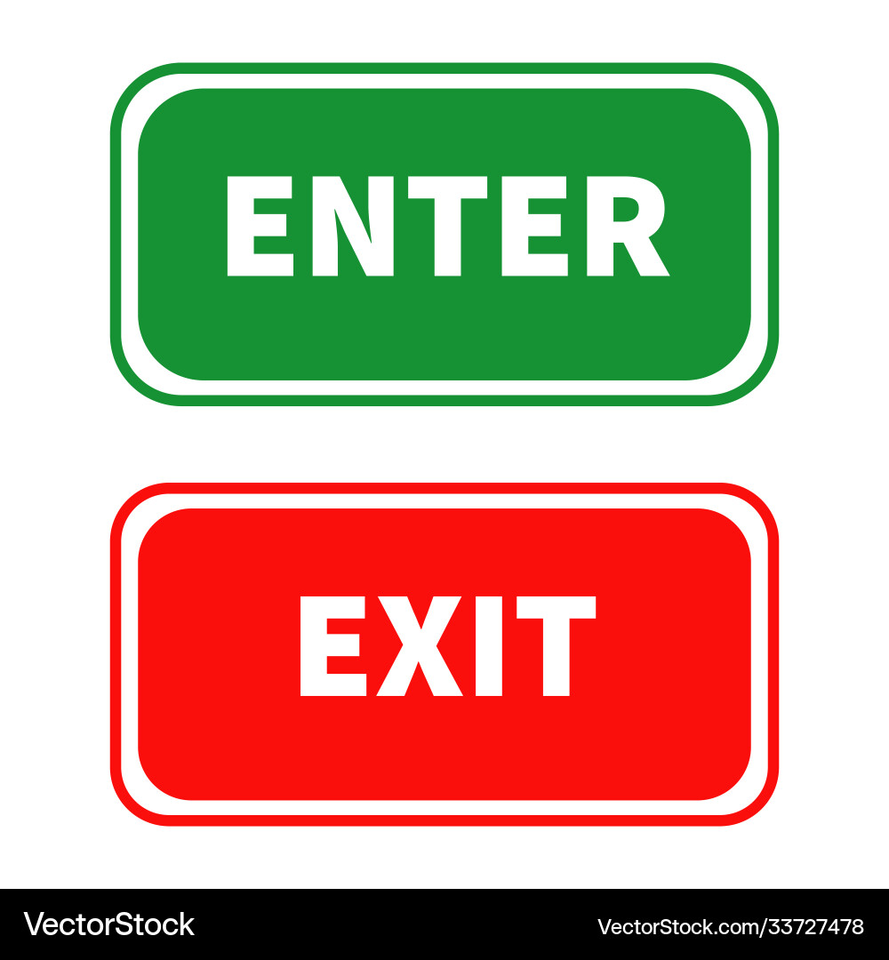Enter and Exit Sign Isolated vector image