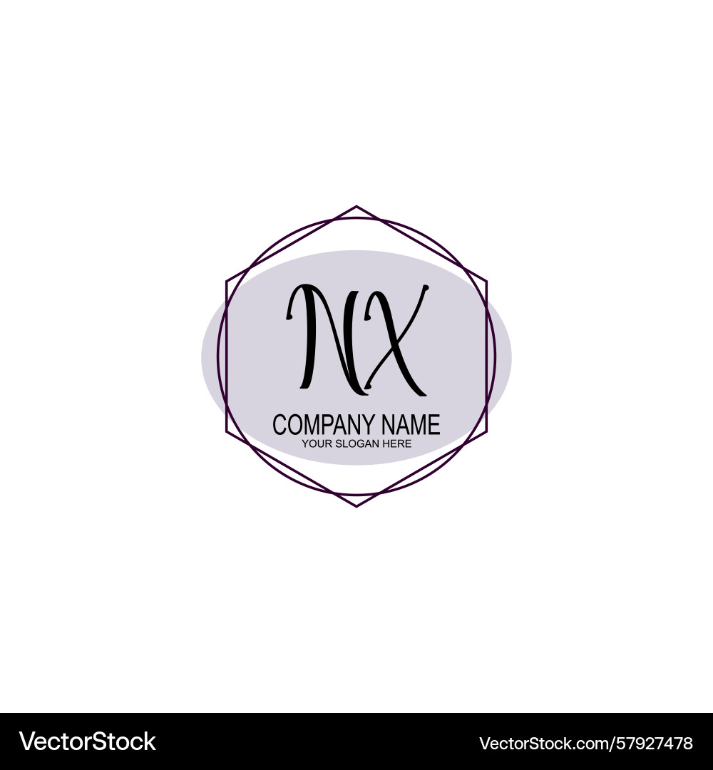 Handwriting logo concepts with initial nx Vector Image