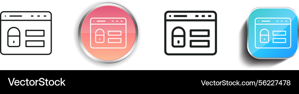 Login icon thin linear regular and button style vector image