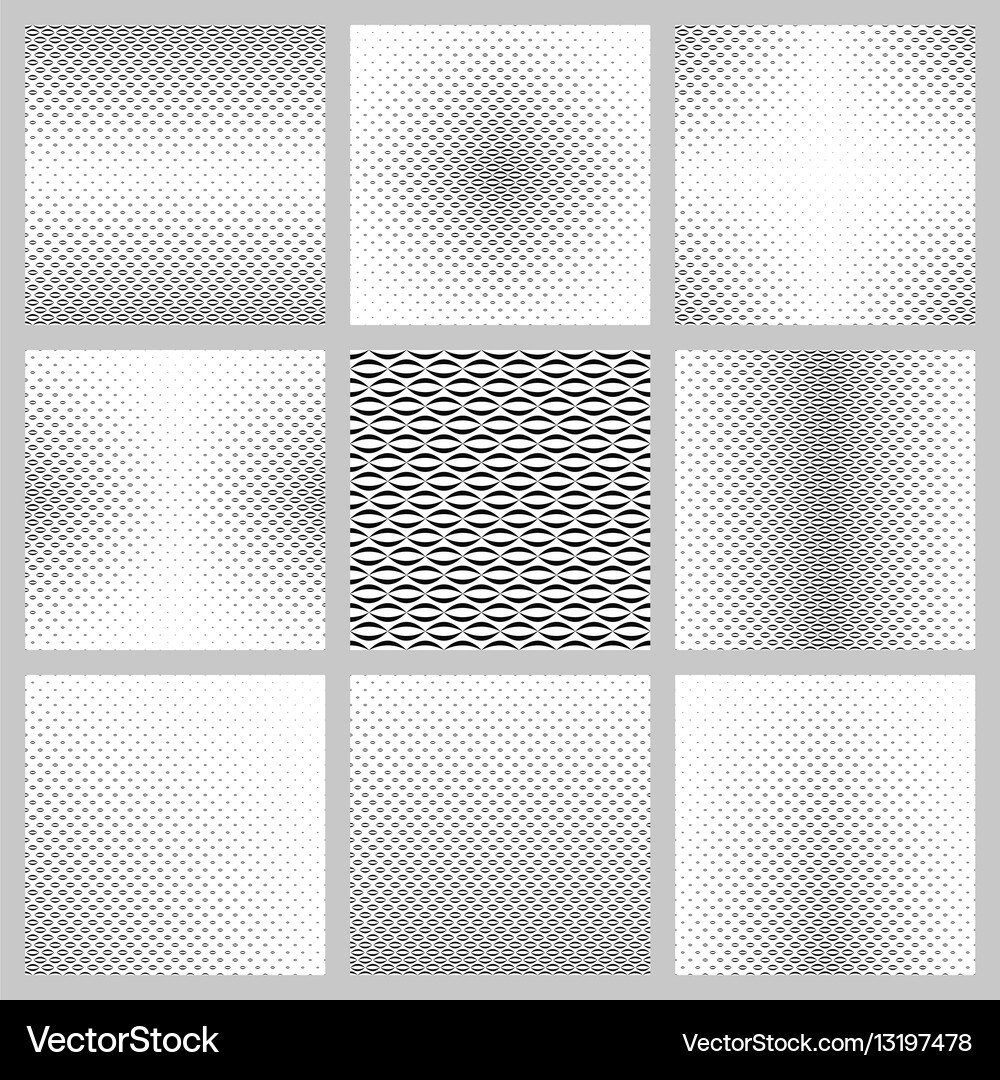 Monochrome curved shape background design set Vector Image