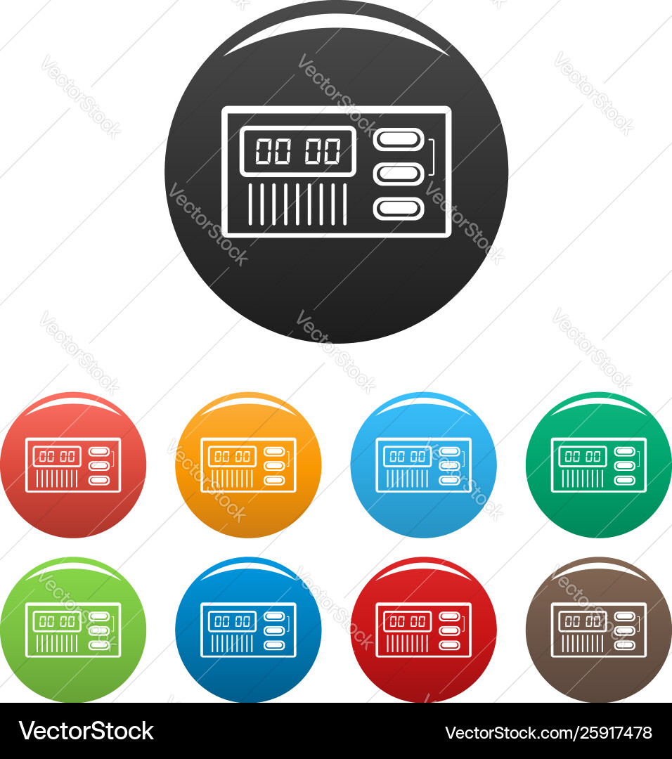 Retro digital clock icons set color Retro digital clock icons set color vector image