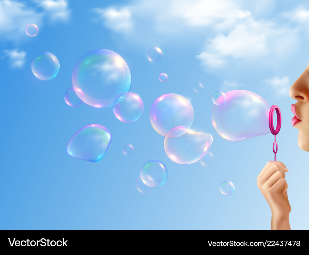 Soap bubbles realistic background vector image