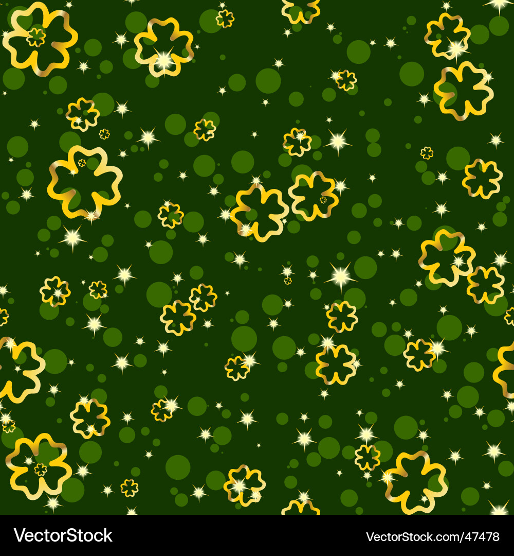 St. Patrick's Day Shamrock Sparkle Pattern Vector Image