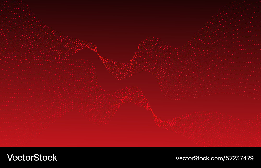 Abstract red wave particle technology gradient Abstract red wave particle technology gradient vector image