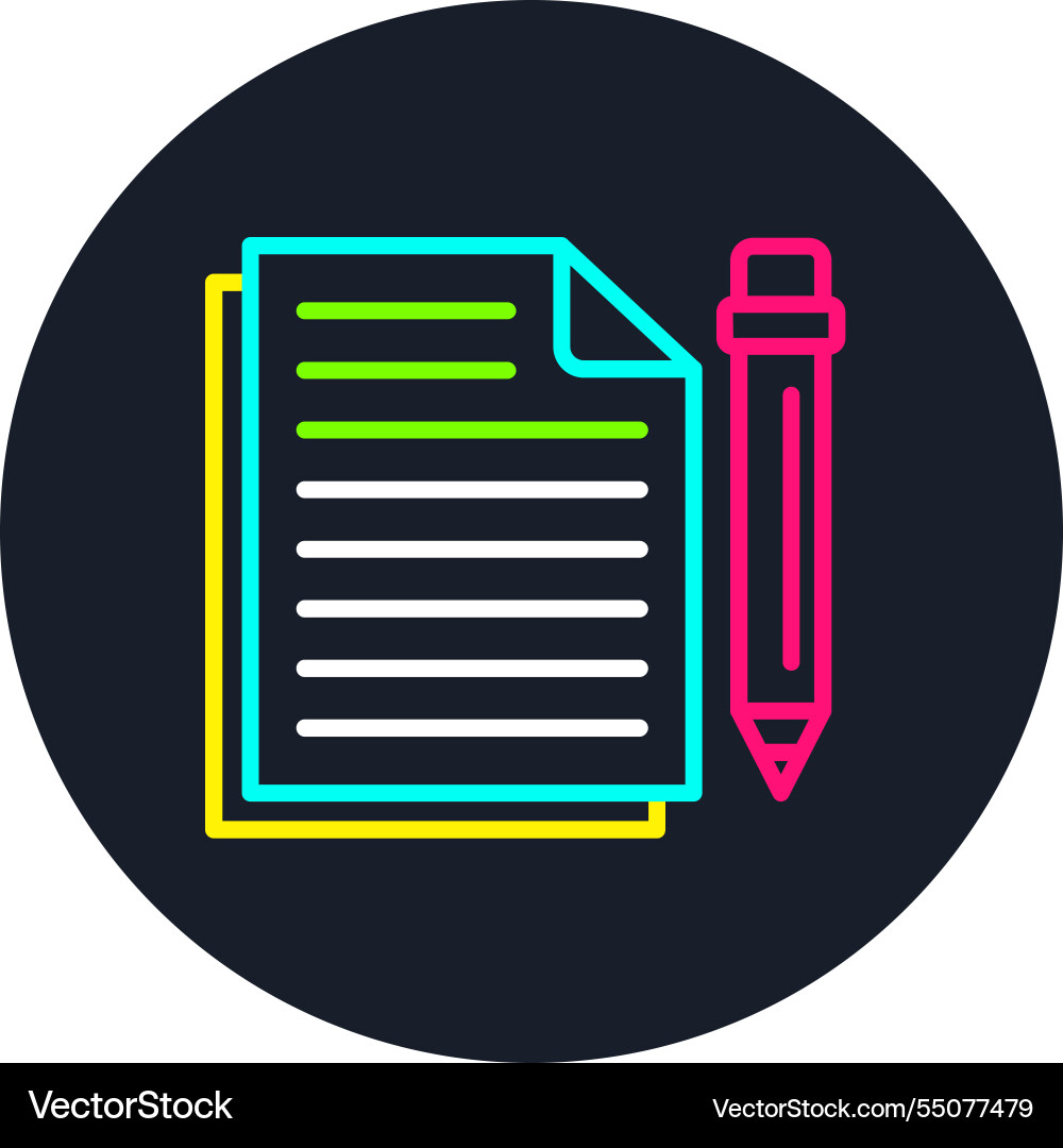 Document line multi color icon Vector Image