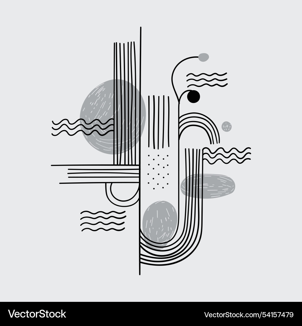 Geometric abstraction with circles and lines Vector Image