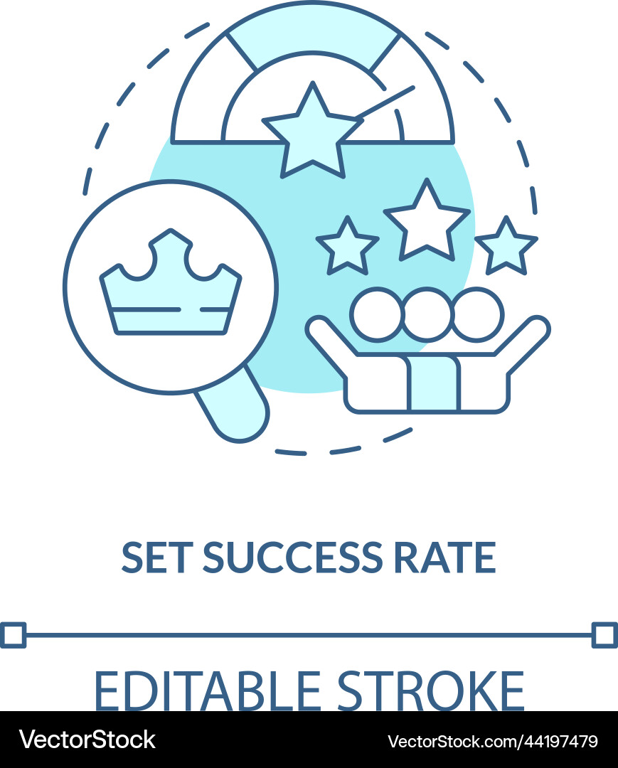 Success Rate Turquoise Concept Icon Royalty Free Vector