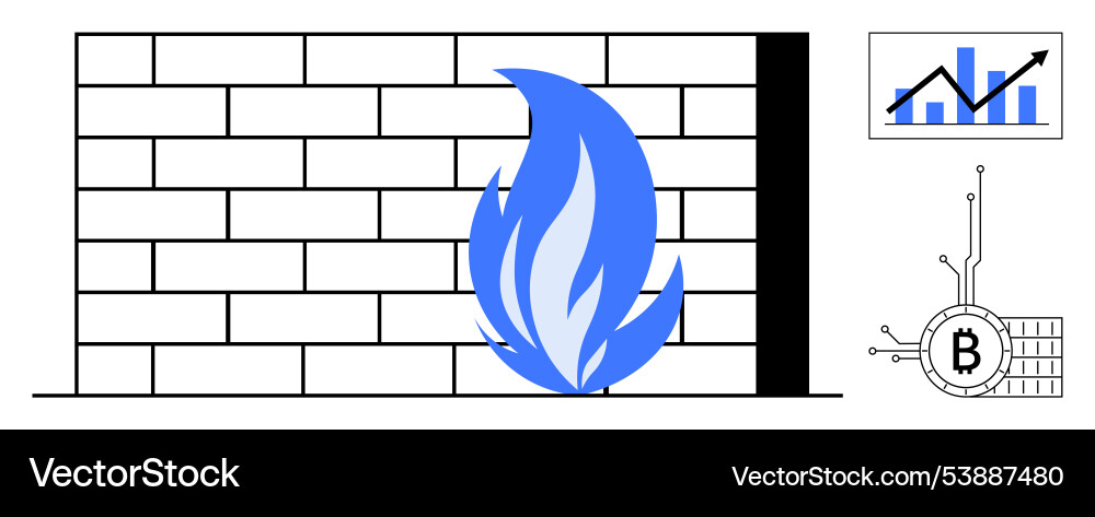 Firewall security concept with blockchain Firewall security concept with blockchain vector image