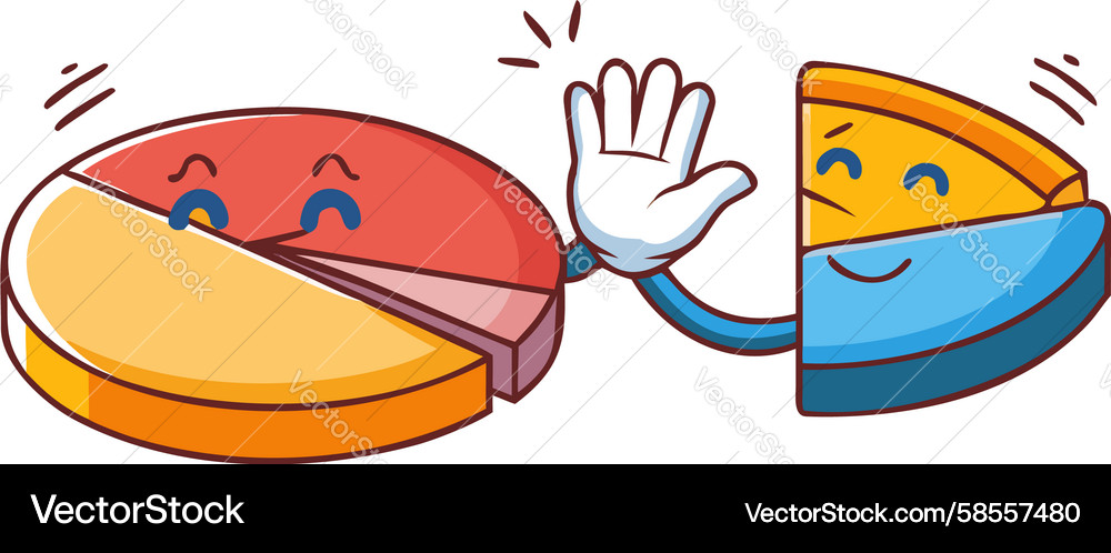 Friendly Pie Chart Offering Slice Vector Image