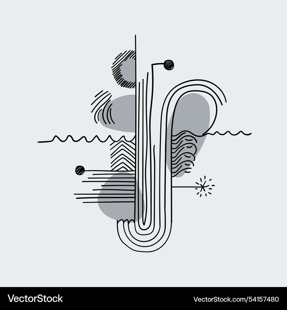 Geometric abstraction with circles and lines Vector Image