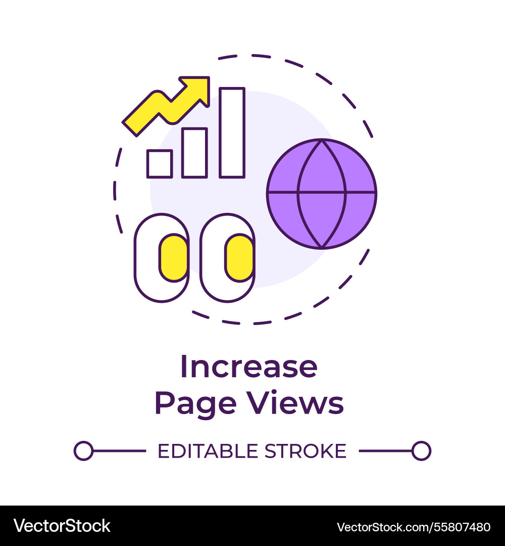 Increasing page views multi color concept icon Increasing page views multi color concept icon vector image
