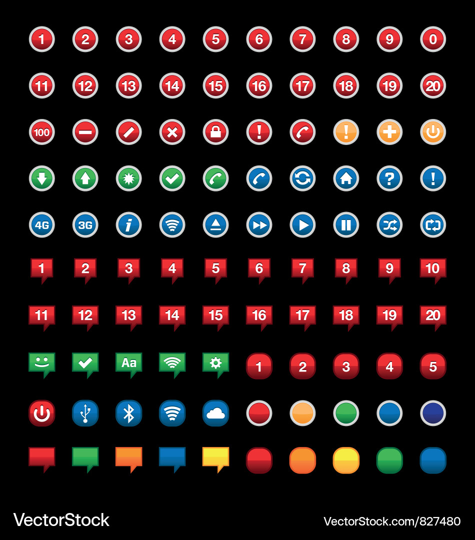 Notification Icons Set Vector Image
