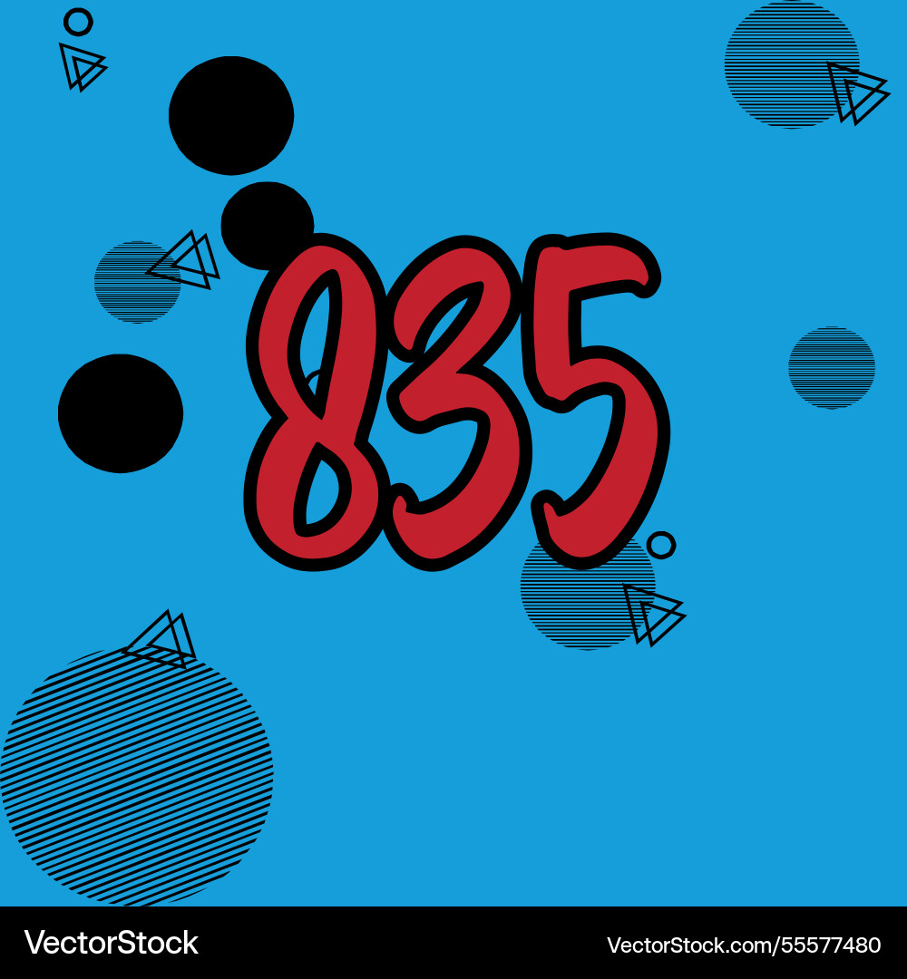 Number font design with decorative dots Vector Image